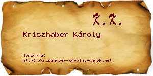 Kriszhaber Károly névjegykártya